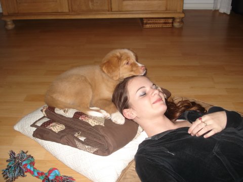 Pernille sammen med Shanti 3 mdr.